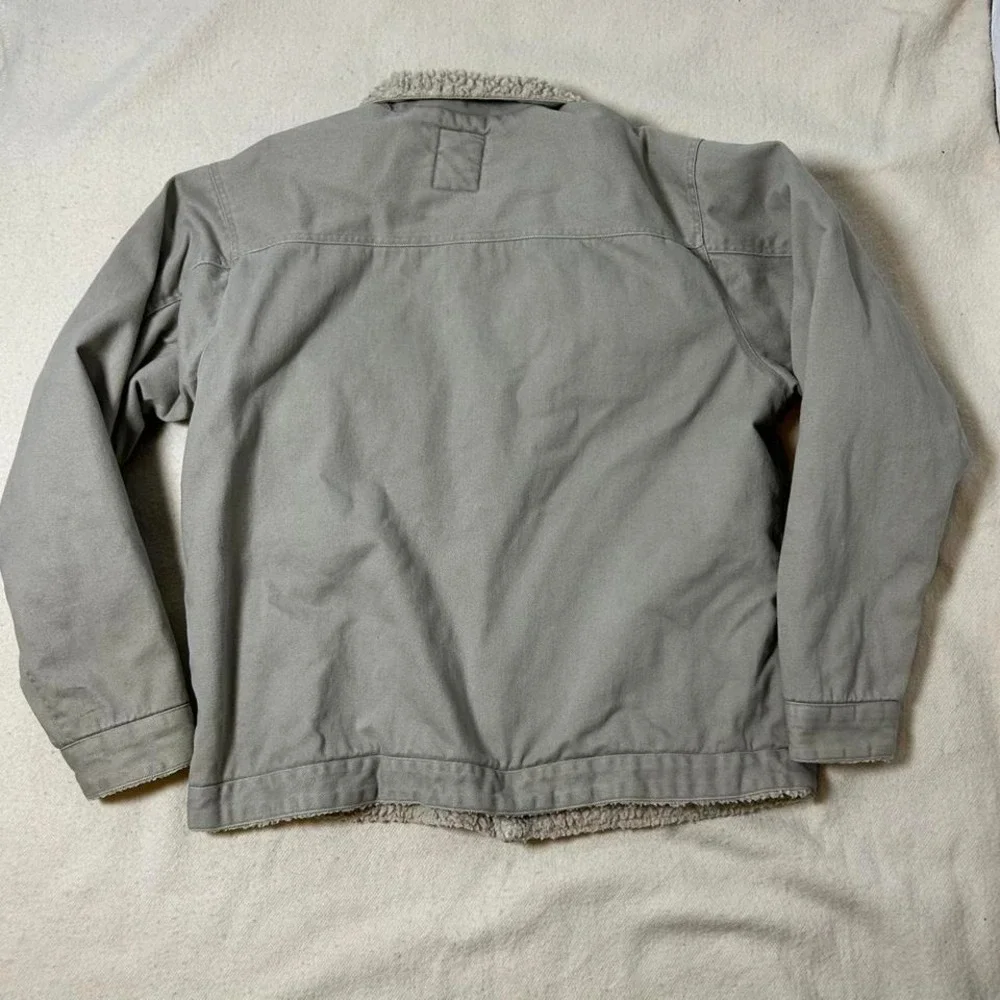 Vintage 90s Canvas‎ Trucker Jacket Sherpa Fleece - Picture 3 of 5